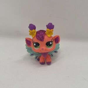 Littlest Pet Shop LPS Pink Fairy Creature Toy Wings Glitter Sparkle